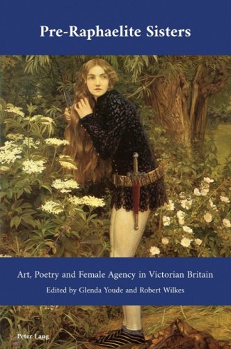 Book cover featuring painting 'The Little Foot Page': a woman with long hair with an anxious expression in a forest